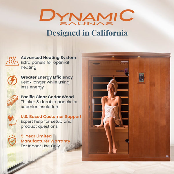 Infrared Home Sauna Built for Daily Relaxation, 3-Person Capacity, Ultra-Low EMF Panels, Canadian Hemlock