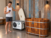 WOODBRIDGE 54" Indoor Cold Plunge Tub W/ 1.3 HP White Chiller – Rapid Cooling & Heating, Ozone Sanitation, Filter Circulation System, Wifi-Enabled & Remote Control via APP, Insulated Tub Cover — Lifestyle